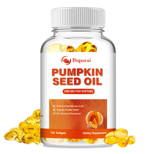 Pumpkin Seed Oil Capsules - Supports Prostate, Urinary Tract, Bladder Health, and Promotes Hair Growth - 120 Capsules