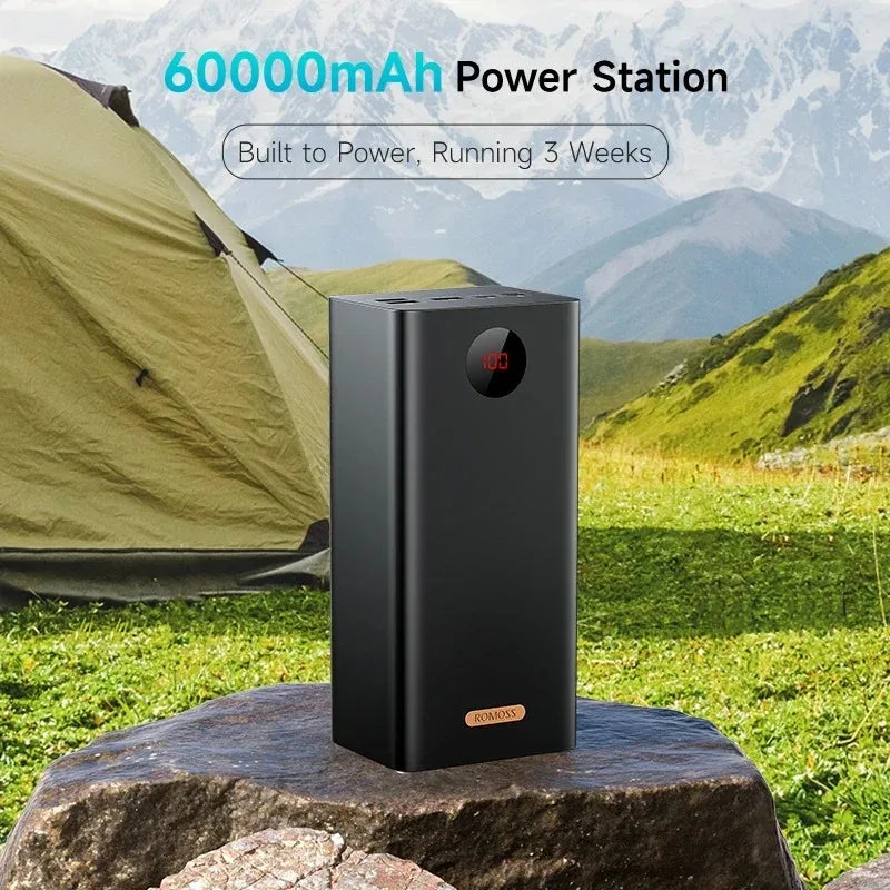 ROMOSS PEA60 Powerful Power Bank 60000mAh 22.5W SCP PD QC 3.0 Fast Charge External Battery Portable Powerbank For Xiaomi iPHONE