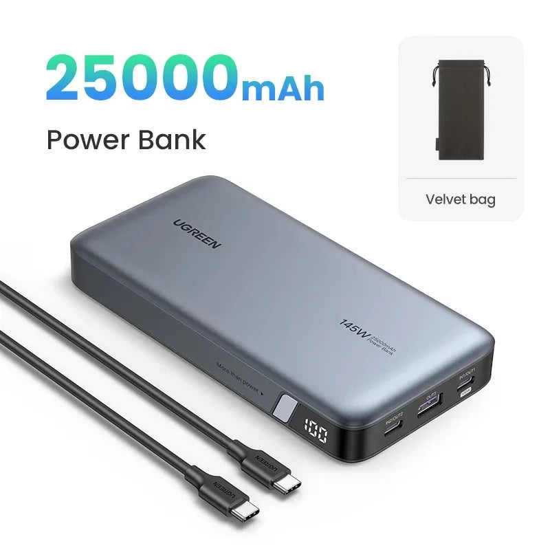 UGREEN 140W Power Bank Portable 25000mAh PD Fast Charging PowerBank for Laptop Notebook Xiaomi 13 Fast Charge External Battery