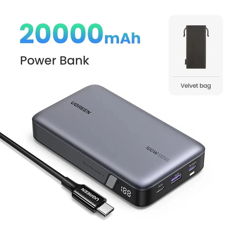 UGREEN 140W Power Bank Portable 25000mAh PD Fast Charging PowerBank for Laptop Notebook Xiaomi 13 Fast Charge External Battery