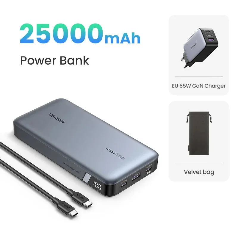 UGREEN 140W Power Bank Portable 25000mAh PD Fast Charging PowerBank for Laptop Notebook Xiaomi 13 Fast Charge External Battery