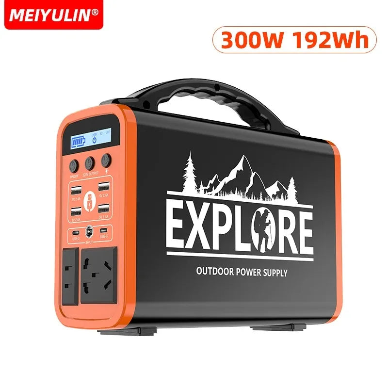 220V 400W Portable LiFePO4 Power Station 60000mAh Solar Generator USB AC DC Emergency External Spare Battery For Outdoor Camping