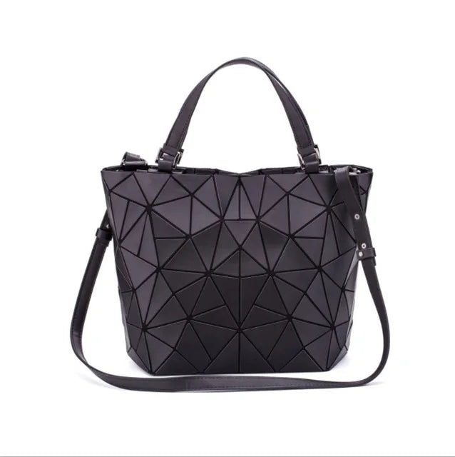 Luminous reflective  Bag Geometric Tote Folding Shoulder Bags for women 2024 Plain Folding Handbags sac a main Female Bolsas