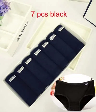 7Pcs/Lot Plus Size Underwear Women's Panties Cotton Girl Brief Sexy Lingeries Shorts Underpant Solid Panty Female Intimate M-4XL