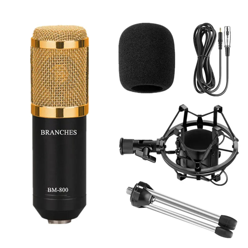 BM-800 Condenser Microphone Live Karaoke Song Chat Game Recording Microphone Mobile Phone Computer General Equipment