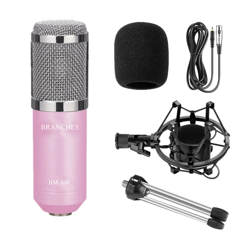 BM-800 Condenser Microphone Live Karaoke Song Chat Game Recording Microphone Mobile Phone Computer General Equipment