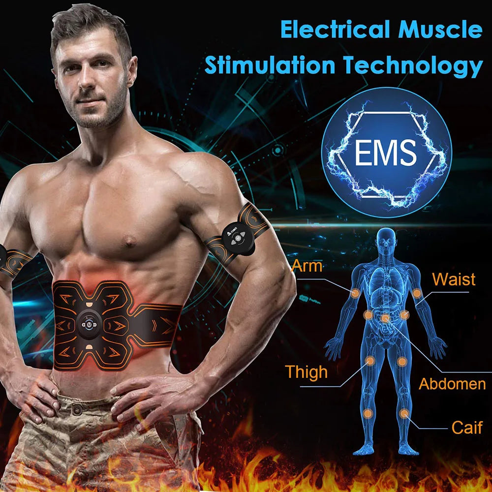 ABS Stimulator Muscle Toner Abdominal Toning Belt Home Gym Fitness Trainer USB Charging Electrostimulator Electro Stimulateur