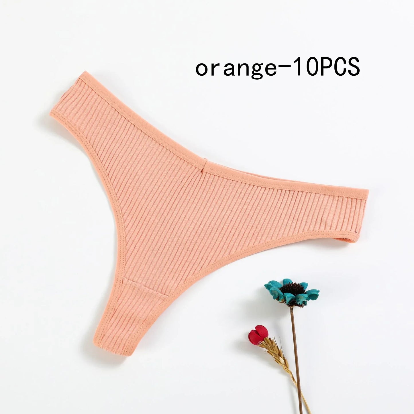 TrowBridge 10PCS/Set Women's Panties Cotton Striped Underwear Sexy Sports Thongs Lingerie Soft Comfortable G-Strings Hot T-Backs