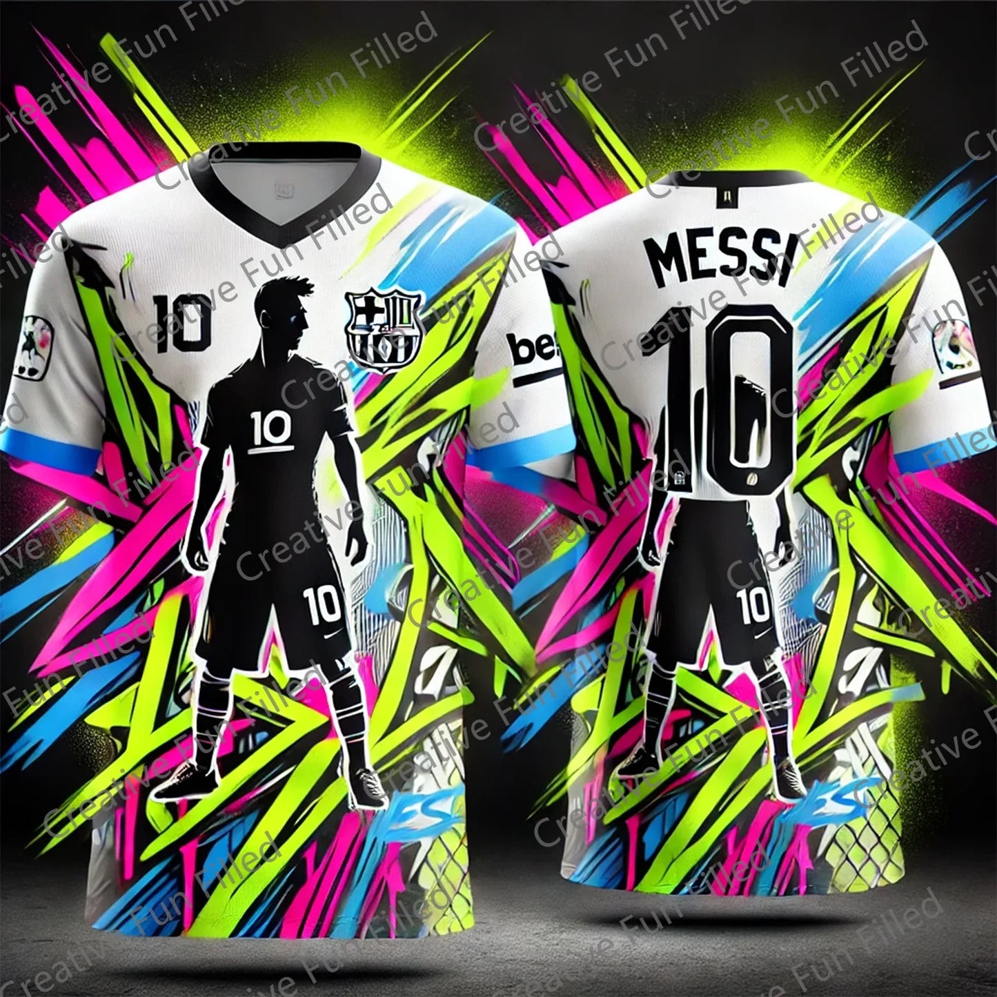 CHATGPT Street Graffiti Soccer Jersey for Kids and Adults, Special MESSI 10, Summer Tee, Intelligent Design Edition, New Kit shirt foot pas cher