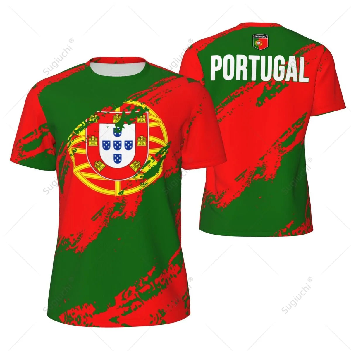 Sports Mesh T-shirt Portugal Flag For Running Bike Soccer Tennis Football Fitness Tees 3D Printed Custom shirt foot pas cher