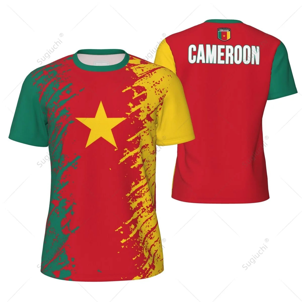 Sports Mesh T-shirt Cameroon Flag For Running Bike Soccer Tennis Football Fitness Tees 3D Printed Custom