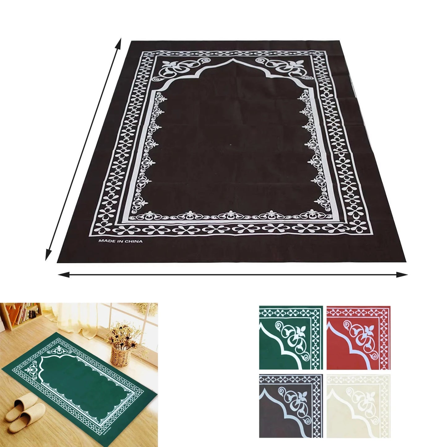 Prayer Carpet Area Carpet for Boy Bedroom Living Room Flannel Decoration Washable  Polyester Anti Slip Floor Mat Sofa Decor Rug Tapis prière ramadan