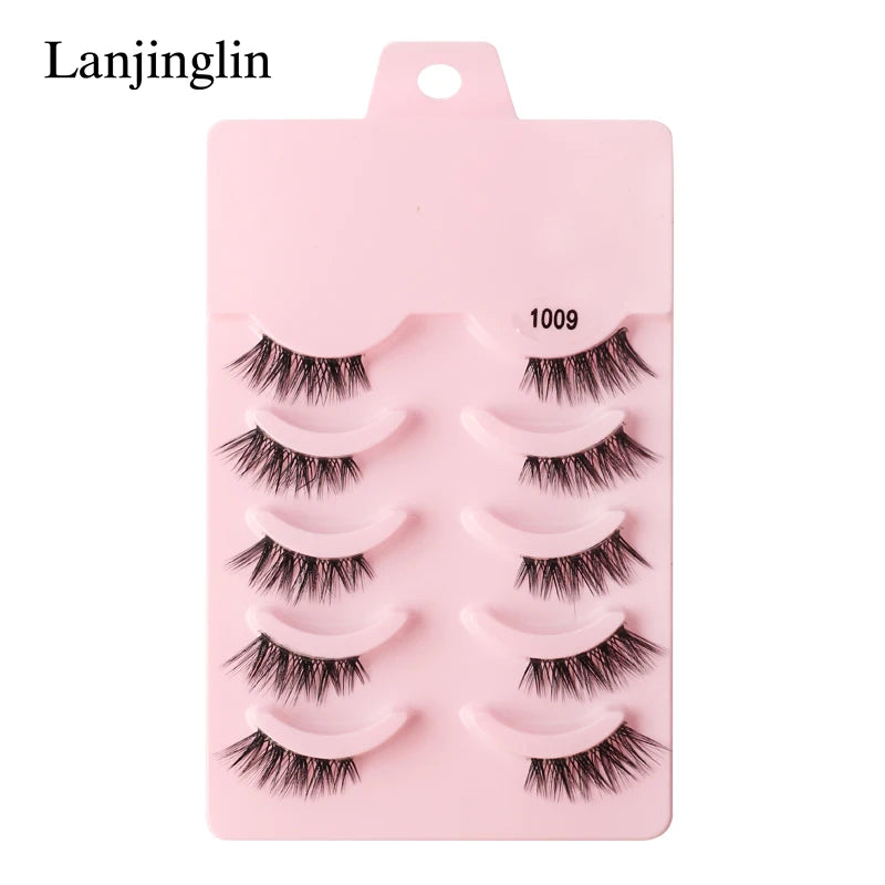 False Eyelashes 3/5/10 Pairs Half Lashes Cat Eye Natural Look Faux Cils Wispy 3d Mink Eyelashes Extension Make up Tools Cílios