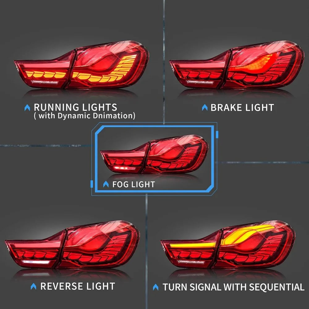 Tail Lights Compatible with 4-series BMW GTS F32 F33 F36 F82 F83 2014-2020 Sedan/Convertible/Coupe w/Sequential w/3D Dynamic