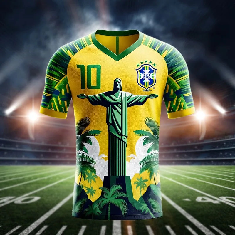 2024 Brazil Special Edition Football Jersey Men's Summer Outdoor Sports Clothing Women Men Fans Tee Casual Breathable Sweatshirt