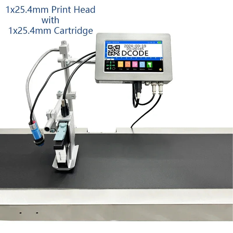 DCODE 170PLUS 12.7/25.4mm TIJ Industrial Online Thermal Inkjet Printer Text QR Barcode Batch Number Logo Date Label Printer