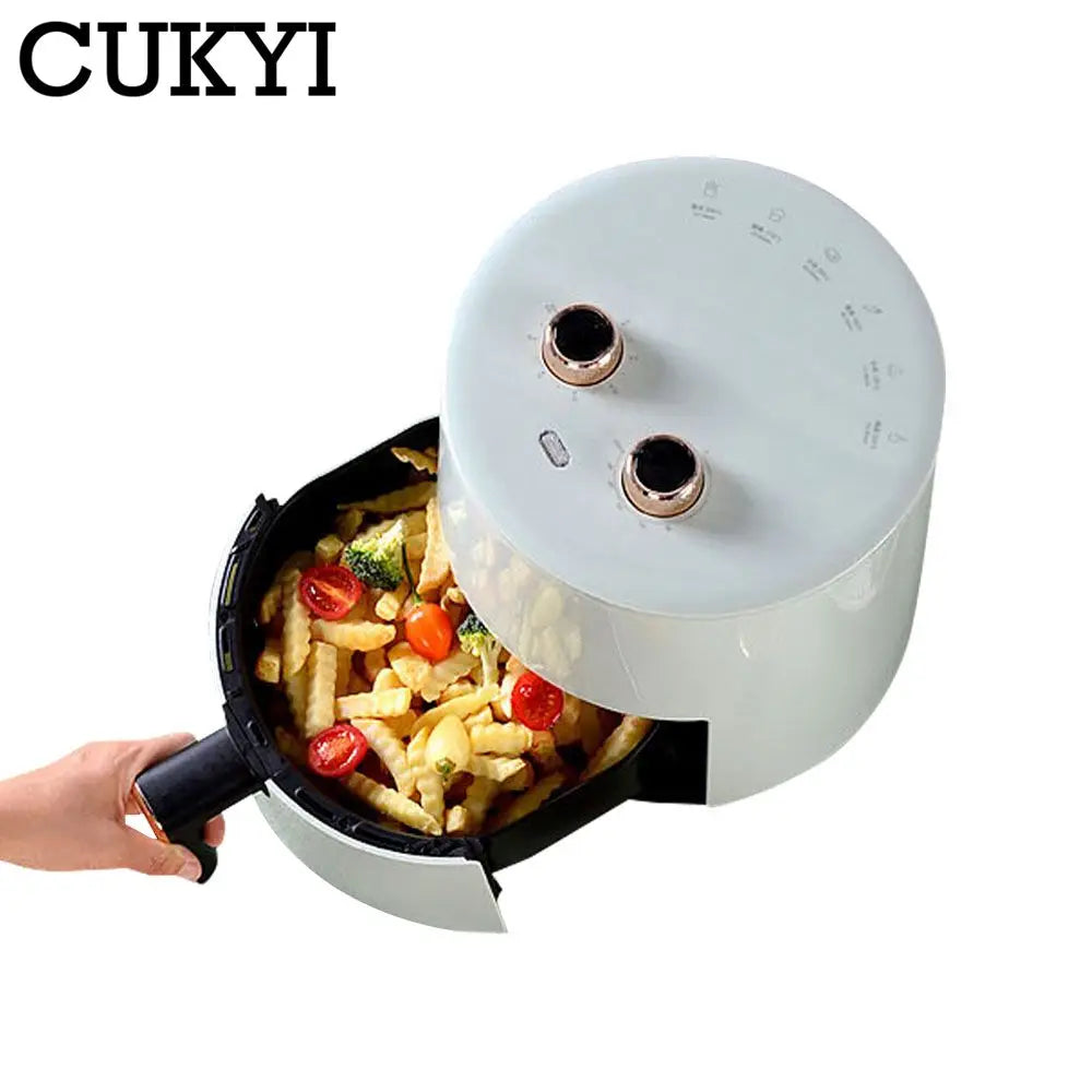 CUKYI 3.7L 1300W Electric Air Fryer Baking Oven Automatic Cooking Machine French Fries Maker Fruit Dryer BBQ Tools Oil Free 220V