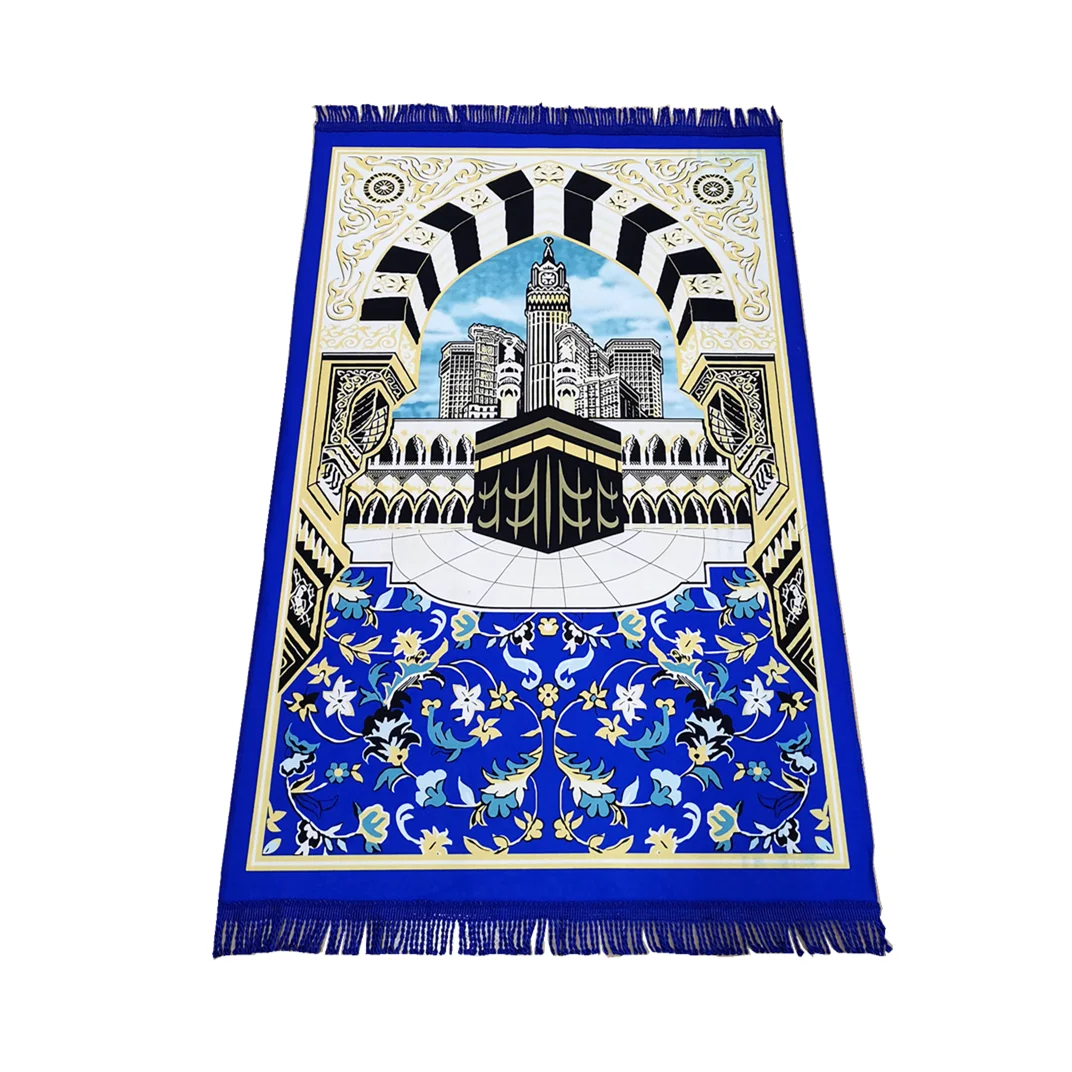 Islam Portable Prayer Rug Muslim Prayer Mat Arabic Hajji Sejadah Janamaz Tapis prière ramadan70x110cm