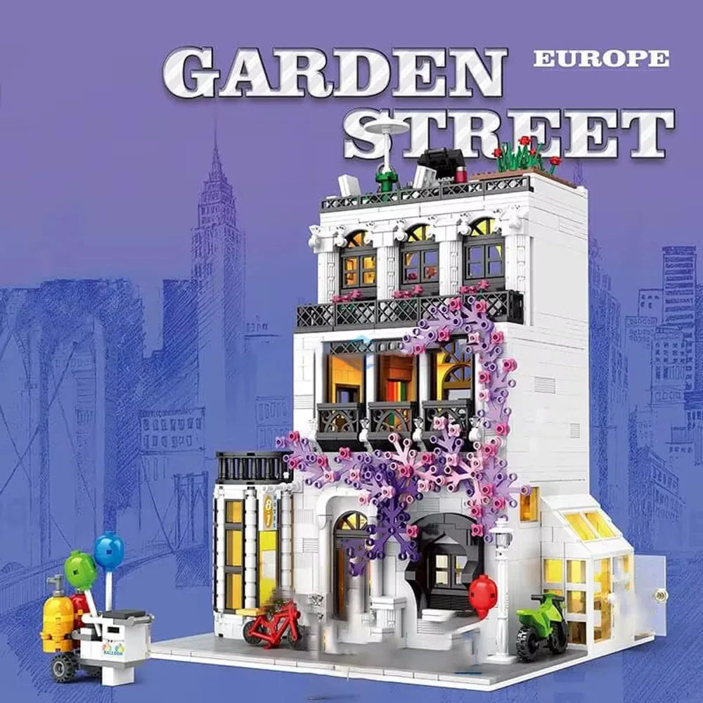 Creator Expert Europe Garden Street Series MOC 86012 House Modular Architecture Model Building Blocks Set DIY Toy Gift Children