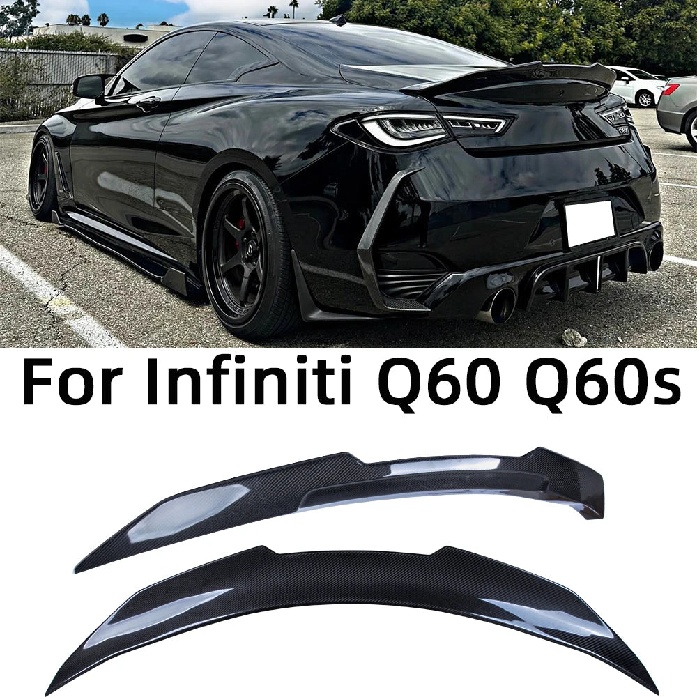 For Infiniti Q60 Q60S Coupe PSM Style Carbon fiber Rear Spoiler Trunk wing 2013-2024