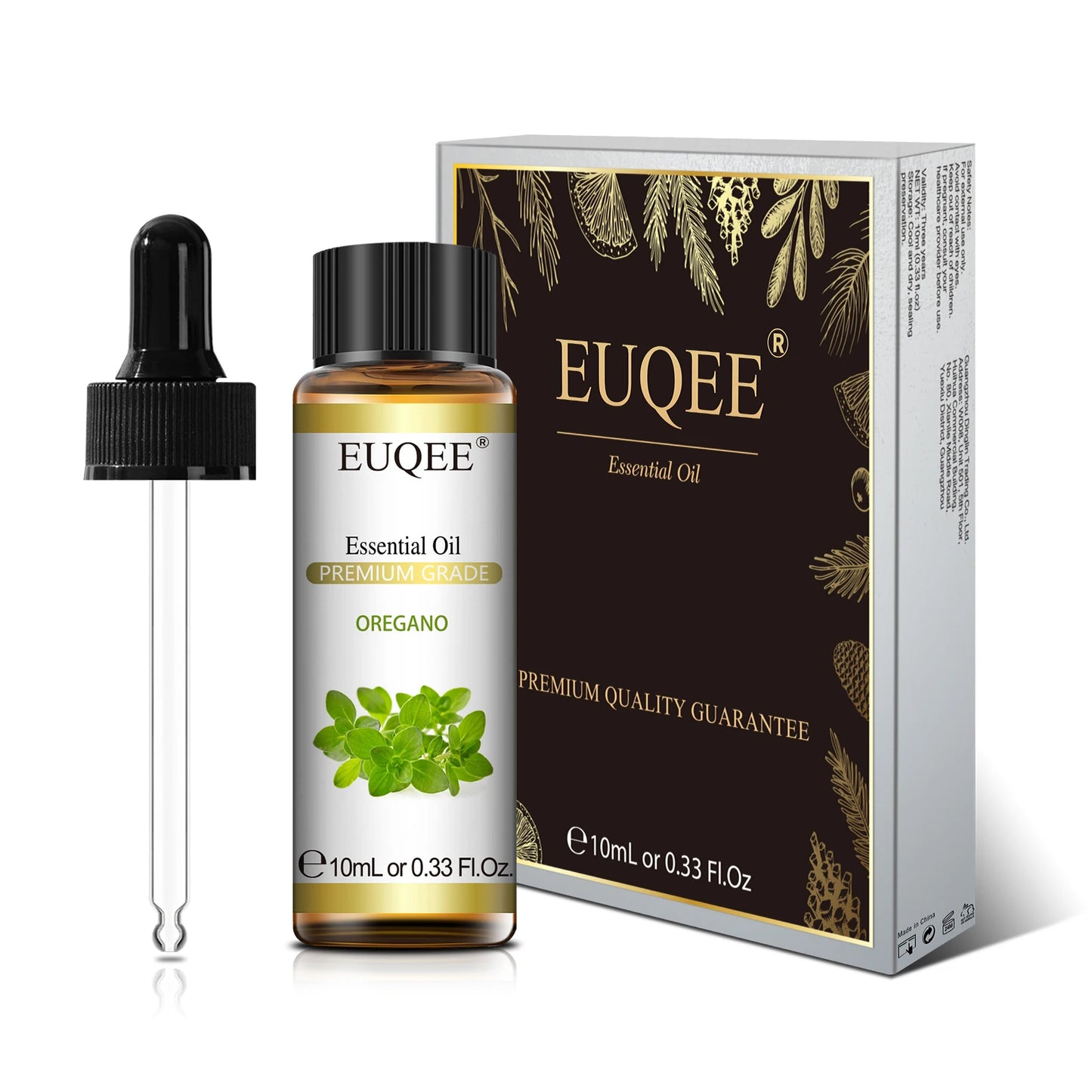 EUQEE 10ML Palo Santo Natural Essential Oil With Glass Dropper Oregano Cardamom Marjoram Fennel Lemon Eucalyptus Aroma Oils