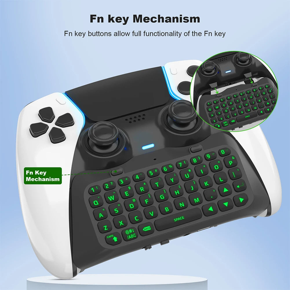 Keyboard For PlayStation 5 Wireless Bluetooth Gamepad Keyboard Controller Chat Pad Backlight Built-in Speaker Keyboard for PS5