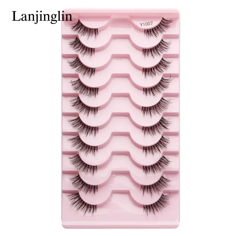 False Eyelashes 3/5/10 Pairs Half Lashes Cat Eye Natural Look Faux Cils Wispy 3d Mink Eyelashes Extension Make up Tools Cílios