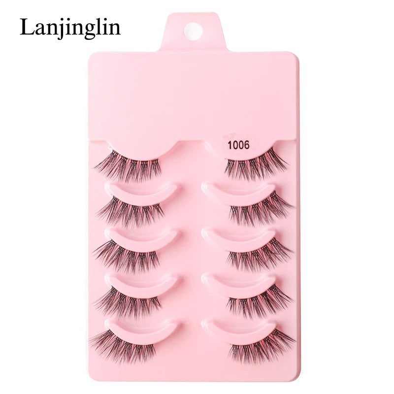 False Eyelashes 3/5/10 Pairs Half Lashes Cat Eye Natural Look Faux Cils Wispy 3d Mink Eyelashes Extension Make up Tools Cílios