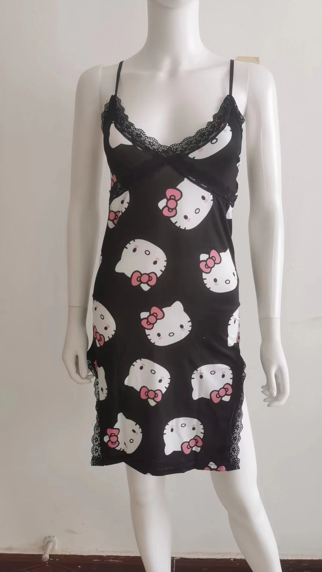 2024 New Hello Kitty Summer Ladies Nightdress Slip Dress Anime Sanrio My Melody Cartoon Cute Sweet Cotton Pajamas Homewear Cloth