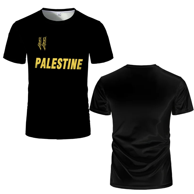 Fashion Palestine Flag Football Jersey Summer Trend Crew Neck 3D National Emblem Printed Sports T Shirt Casual Uniex Loose Tees