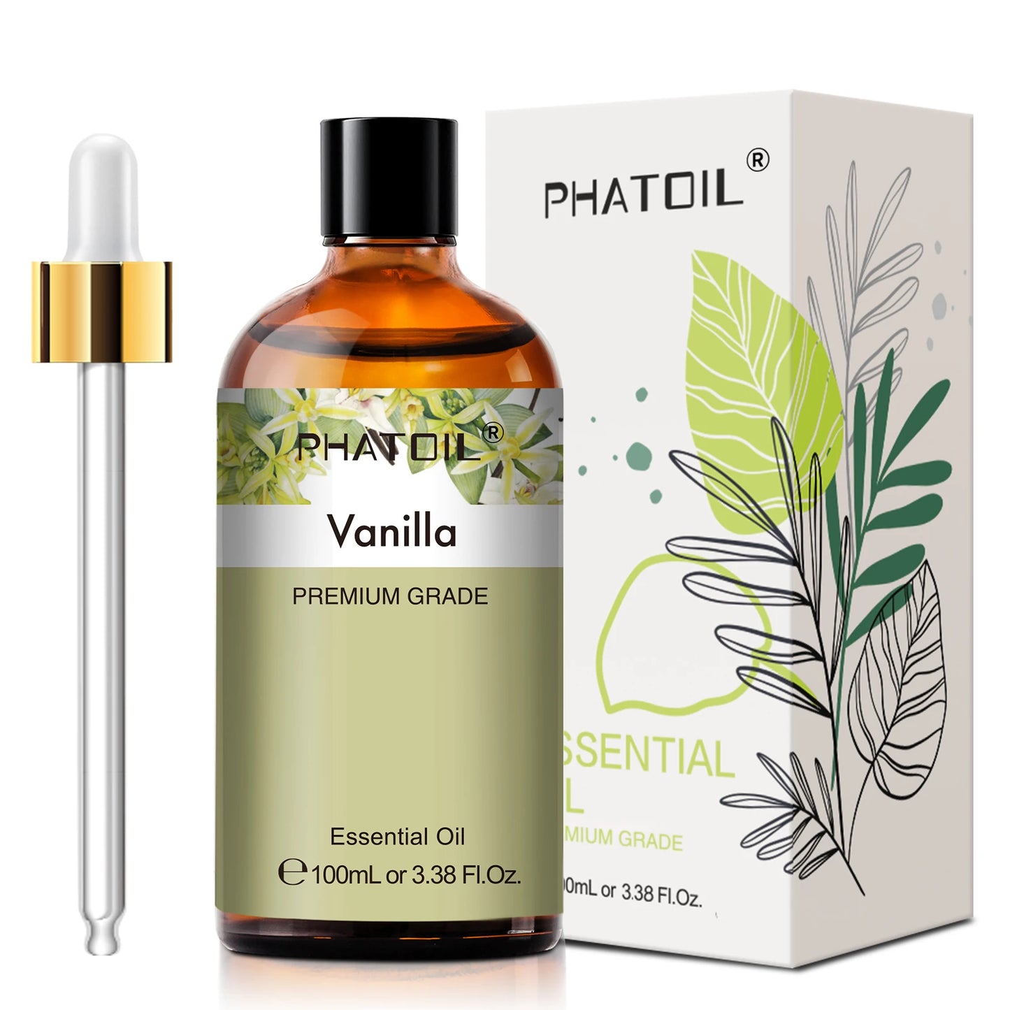 PHATOIL 100ml Essential Oils Lemon Eucalyptus Sweet Orange Cinnamon Vanilla Aroma Oils for Humidifier Diffuser Aromatherapy