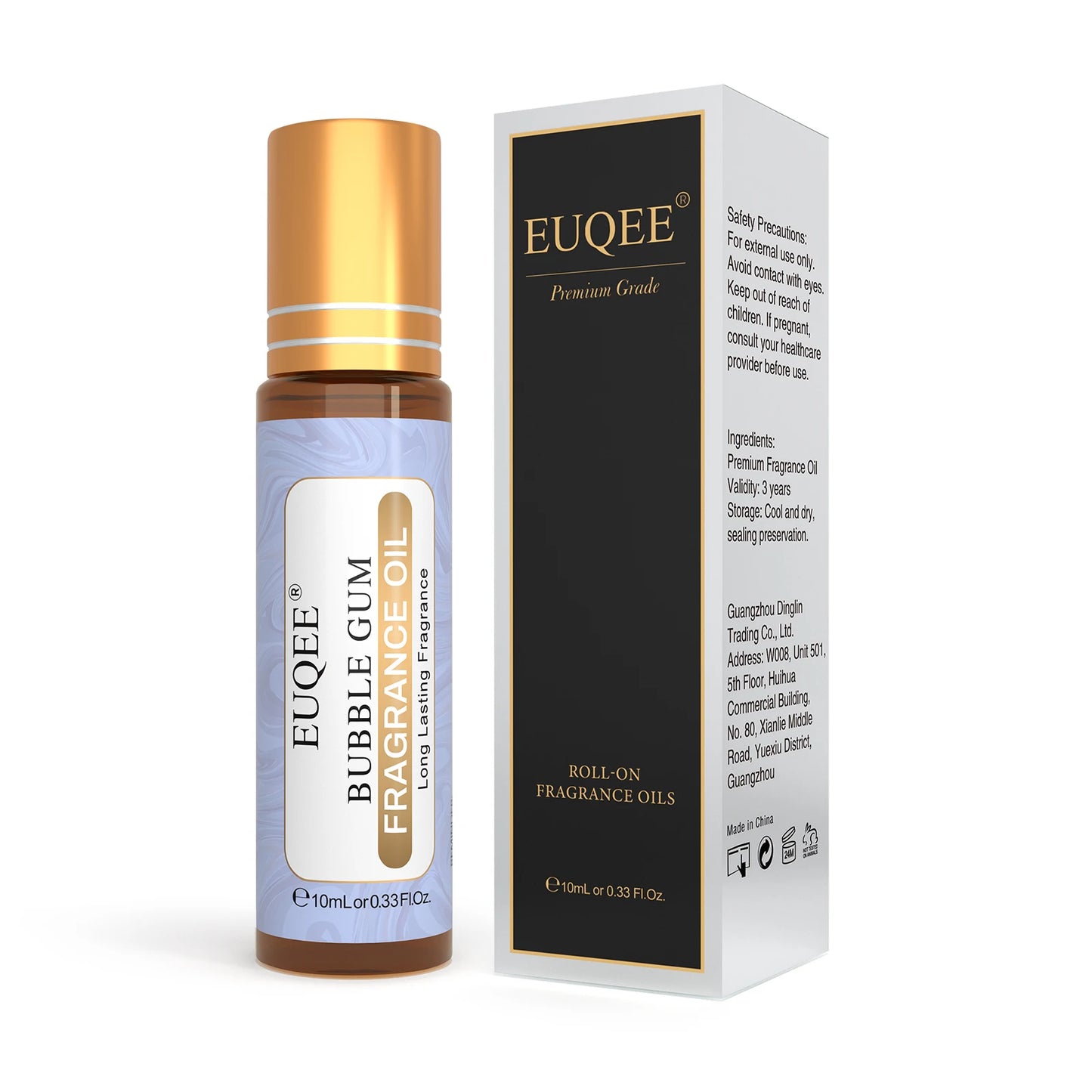 EUQEE 10ml Women's Roller Fragrance Oil-Coconut Vanilla Bubble Gum Bright Crystal Bombshell Midnight Rose Angel Aroma Oils