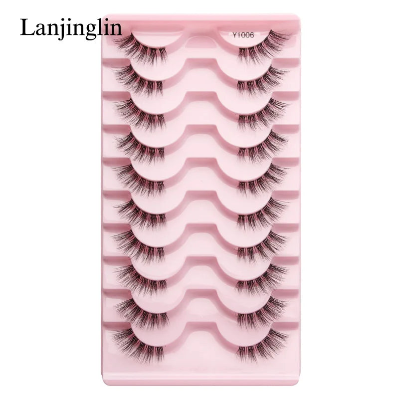 False Eyelashes 3/5/10 Pairs Half Lashes Cat Eye Natural Look Faux Cils Wispy 3d Mink Eyelashes Extension Make up Tools Cílios