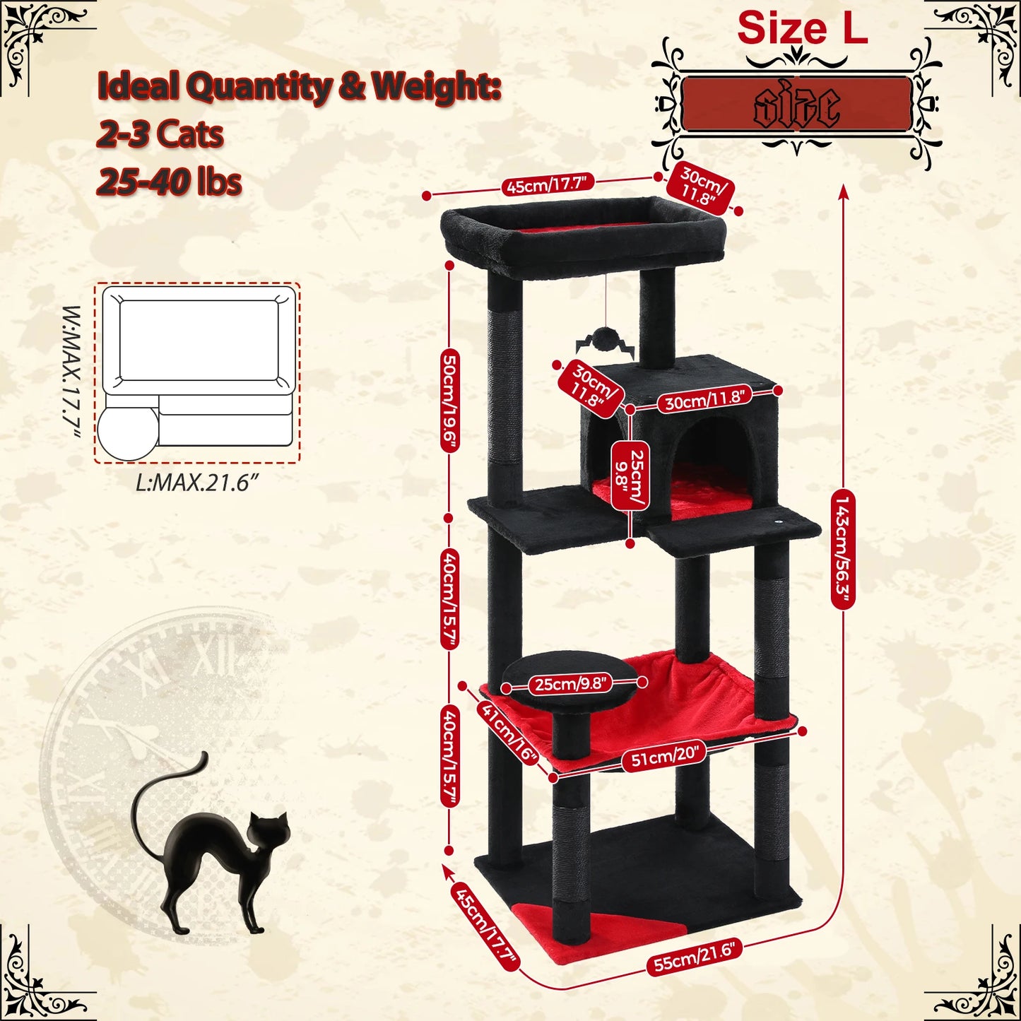 Luxury Cat Tree House Tower with Cabinet Solid Wood Cat Tree Posting Toy Multi-Level Kitten Cat Condo rascador gato arbre à chat