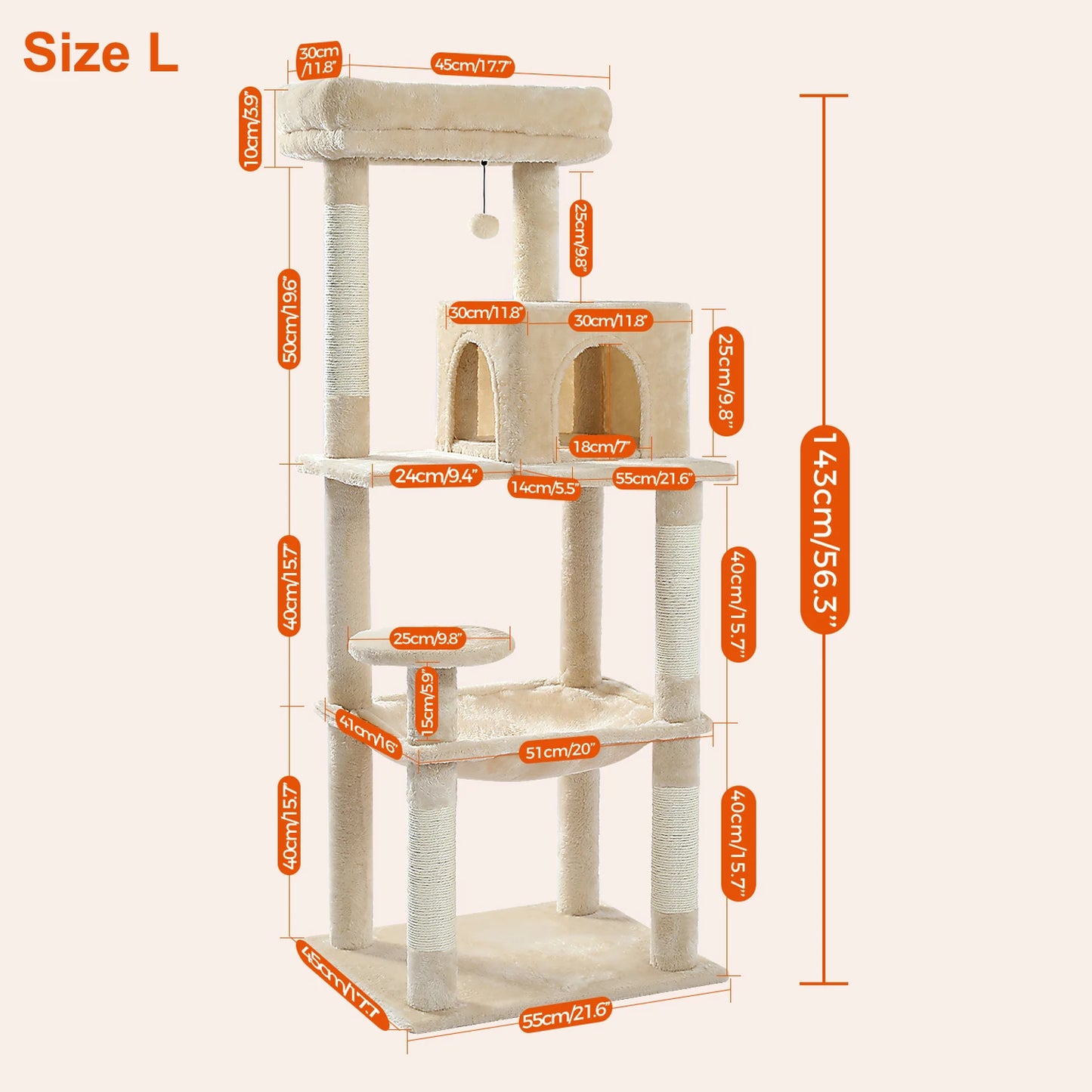 Luxury Cat Tree House Tower with Cabinet Solid Wood Cat Tree Posting Toy Multi-Level Kitten Cat Condo rascador gato arbre à chat