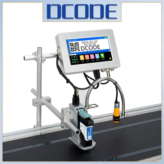 DCODE 170PLUS 12.7/25.4mm TIJ Industrial Online Thermal Inkjet Printer Text QR Barcode Batch Number Logo Date Label Printer