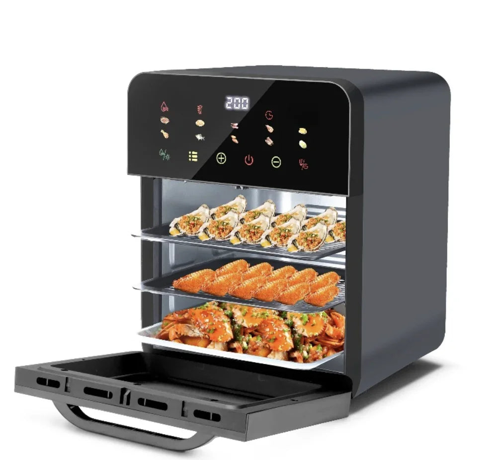 Hot salesSmart Touch screen Digital Touch Fryer Oven Big Capacity 12L With Side open door Air Frayer ovens