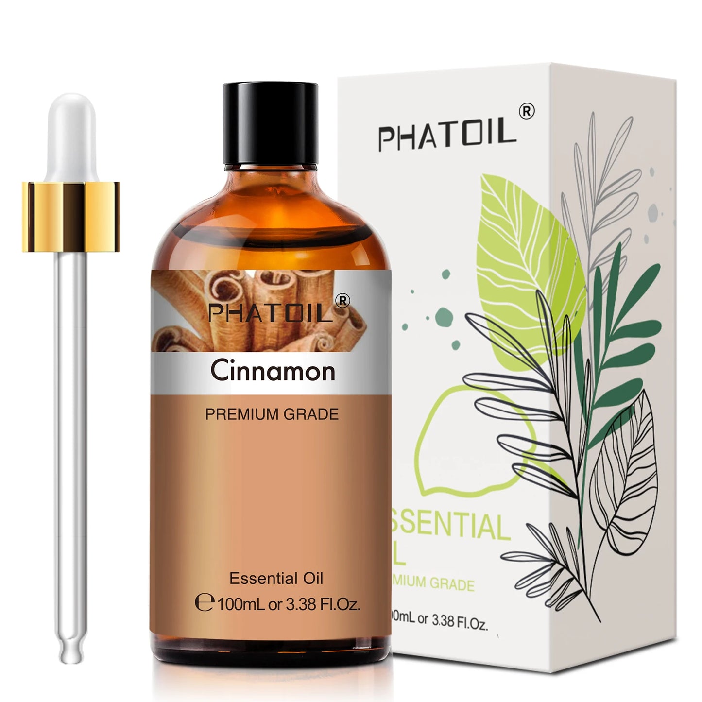 PHATOIL 100ml Essential Oils Lemon Eucalyptus Sweet Orange Cinnamon Vanilla Aroma Oils for Humidifier Diffuser Aromatherapy