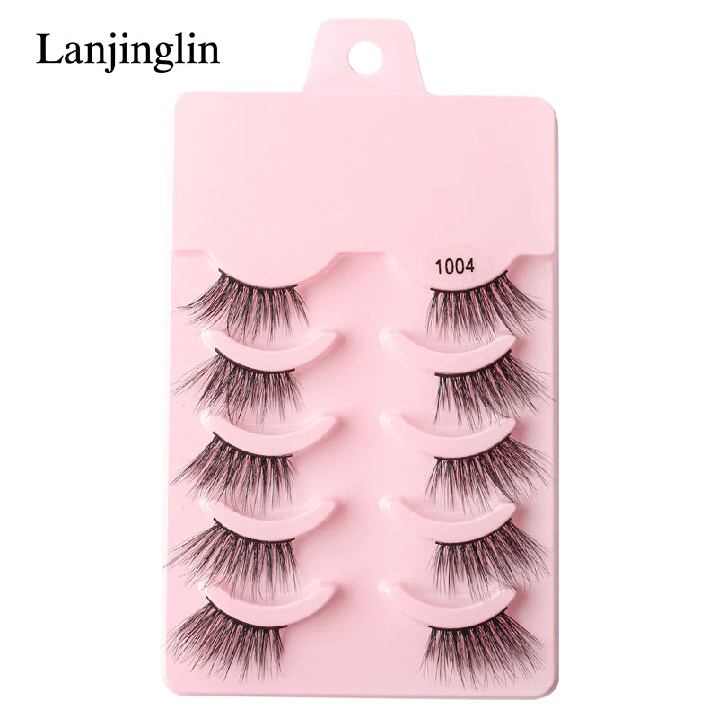 False Eyelashes 3/5/10 Pairs Half Lashes Cat Eye Natural Look Faux Cils Wispy 3d Mink Eyelashes Extension Make up Tools Cílios