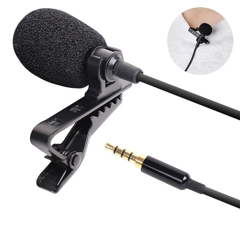 Mini Tie Lapel Clip-on Wired Microphone Mic 3.5mm USB Type C Plug for Cell Smartphone PC Laptop Chatting Singing Karaoke Meeting