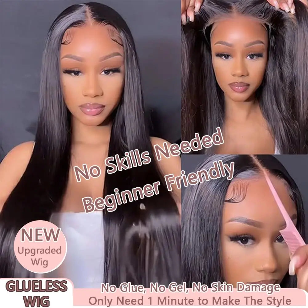 Glueless Wig Human Hair Wear and Go 200% Straight 13x4 13x6 Lace Frontal Wig Human Hair 5x5 6x4 9x6 7x5 Pre Cut Lace Closure Wig