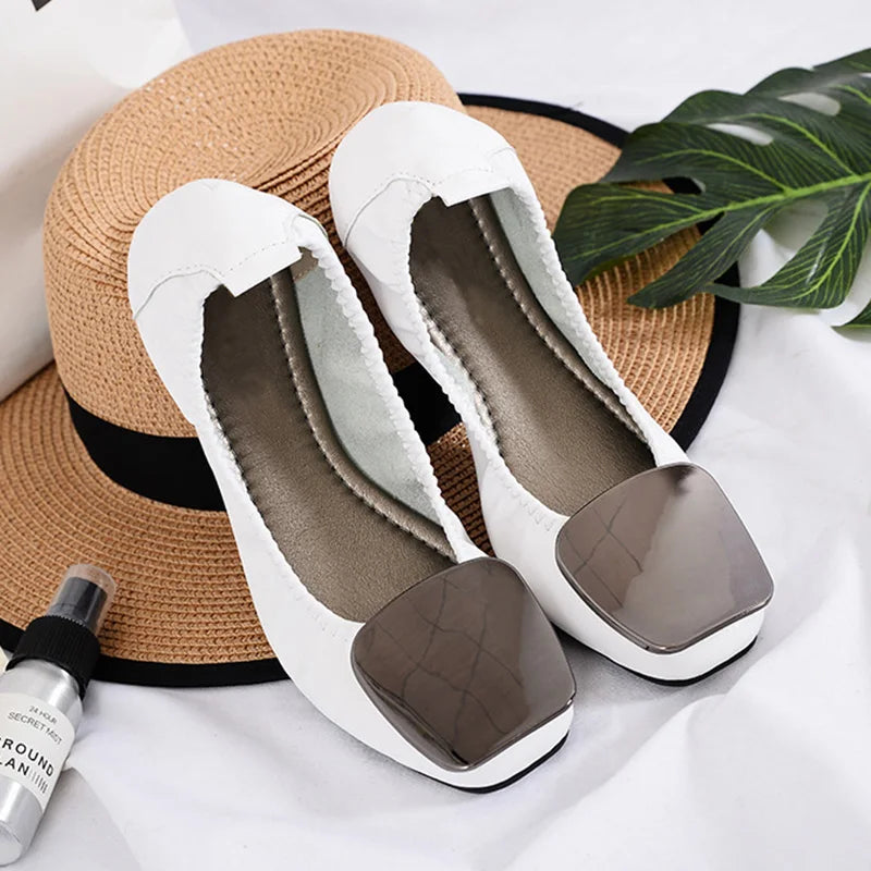 Plus Size Women Boat Shoes Bling Flat Single Shoes Women's Flats Office Ladies Brand Shoes Soft Comfortable A067