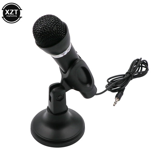 NEW Condenser Microphone Handheld 3.5mm Plug with MIC Desktop Stand for PC YouTube Video Skype Chatting Gaming Podcast Recording