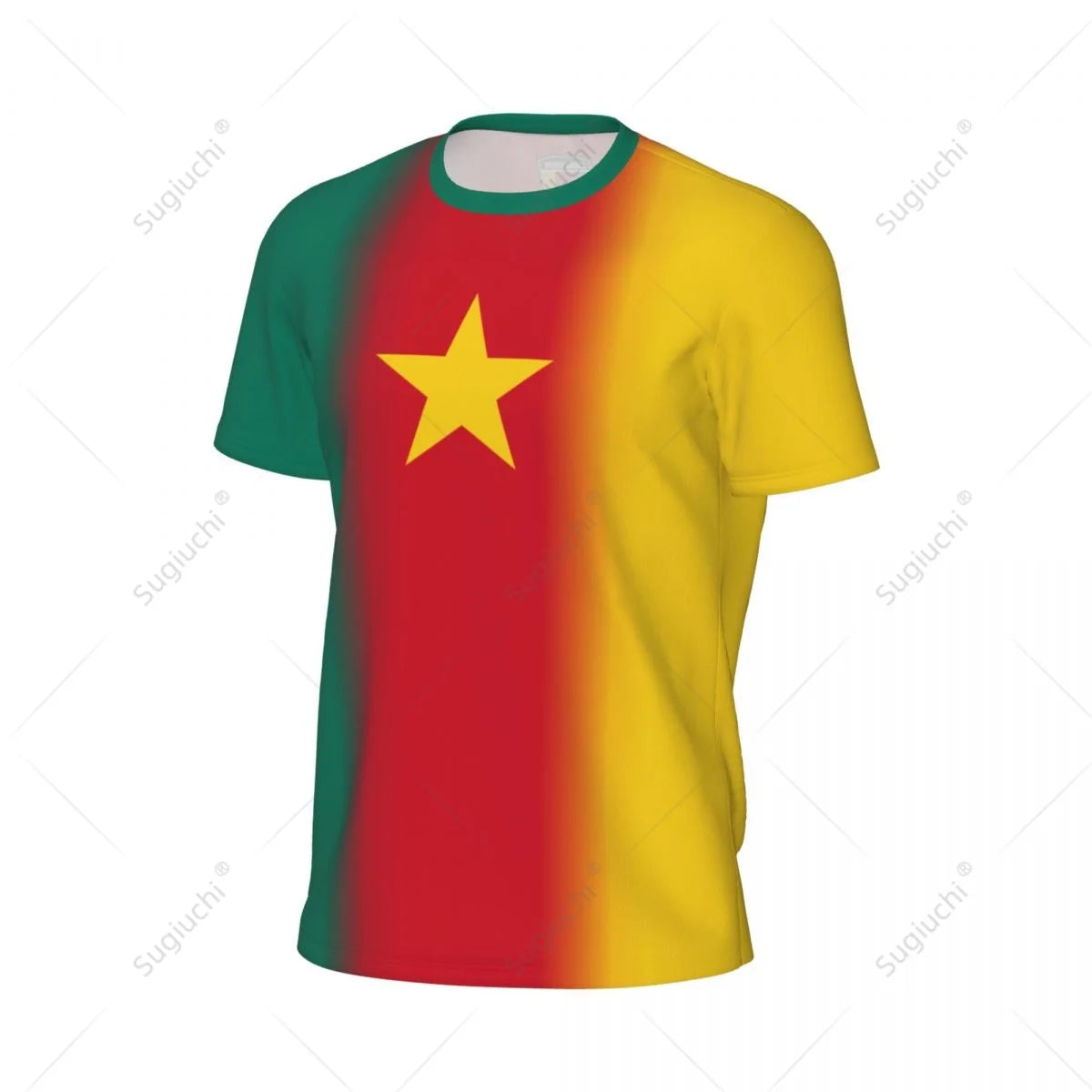 Sports Mesh T-shirt Cameroon Flag For Running Bike Soccer Tennis Football Fitness Tees 3D Printed Custom