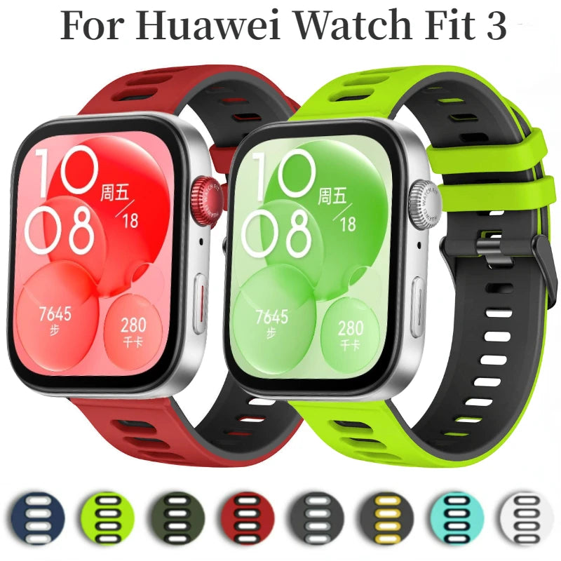 Silicone Strap For Huawei Watch Fit 3 Sports Watchband Replaceable Breathable Wristband For Huawei Watch Fit 3 Bracelet Correa