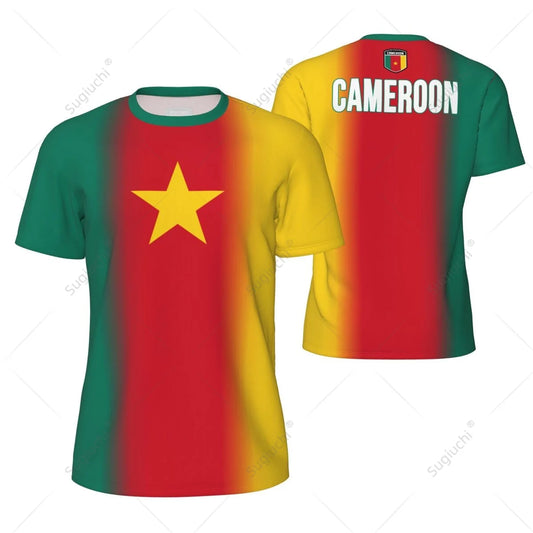 Sports Mesh T-shirt Cameroon Flag For Running Bike Soccer Tennis Football Fitness Tees 3D Printed Custom