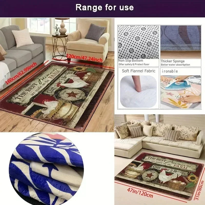 Prayer Carpet Area Carpet for Boy Bedroom Living Room Flannel Decoration Washable  Polyester Anti Slip Floor Mat Sofa Decor Rug Tapis prière ramadan