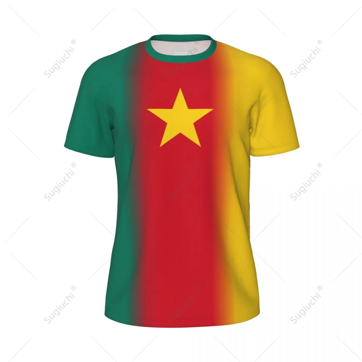 Sports Mesh T-shirt Cameroon Flag For Running Bike Soccer Tennis Football Fitness Tees 3D Printed Custom