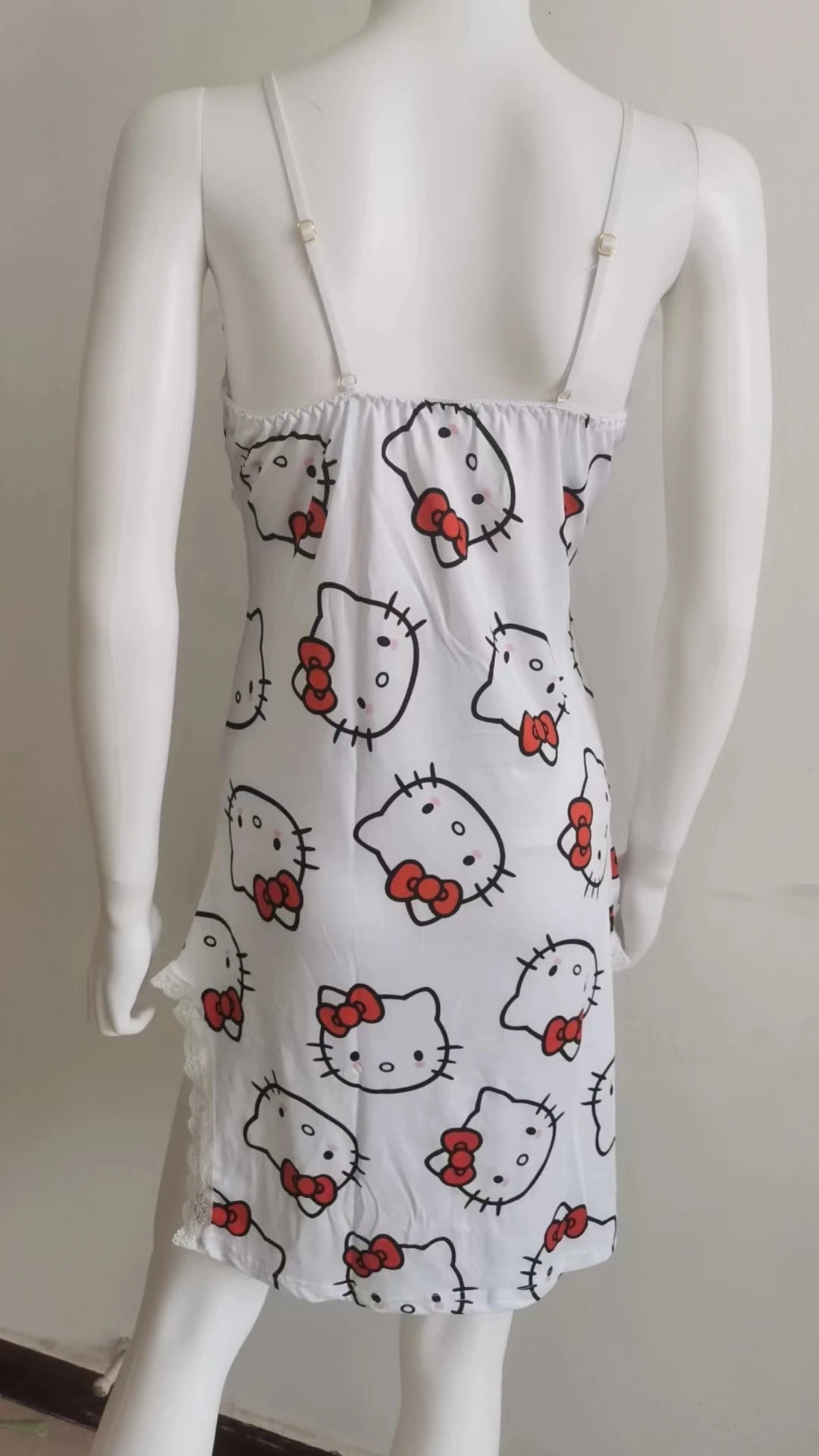 2024 New Hello Kitty Summer Ladies Nightdress Slip Dress Anime Sanrio My Melody Cartoon Cute Sweet Cotton Pajamas Homewear Cloth