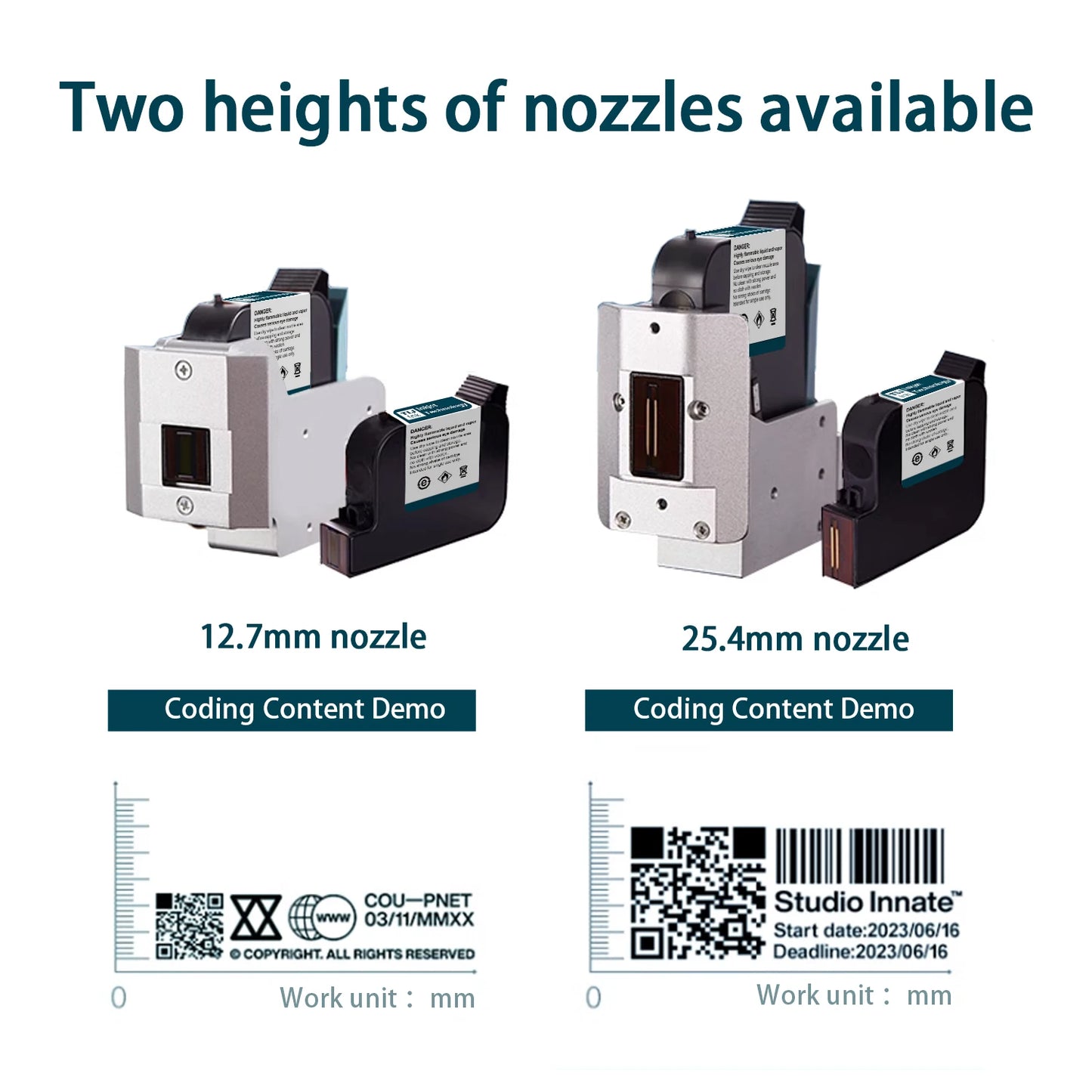 Phezer for HP P130Pro 12.7/25.4mm Ink Cartridge Label Printer Online Inkjet Printer QR Strip Number Number Logo Expiration Date